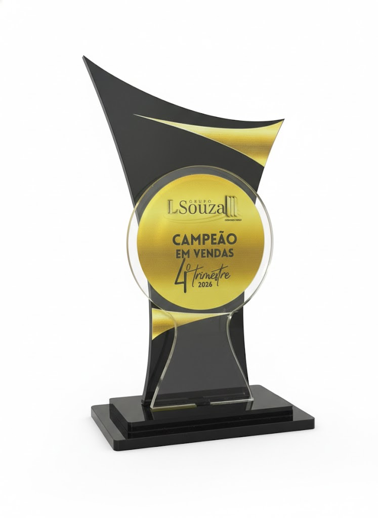 TROFÉU ACRILICO - CAMPEÃO EM VENDAS