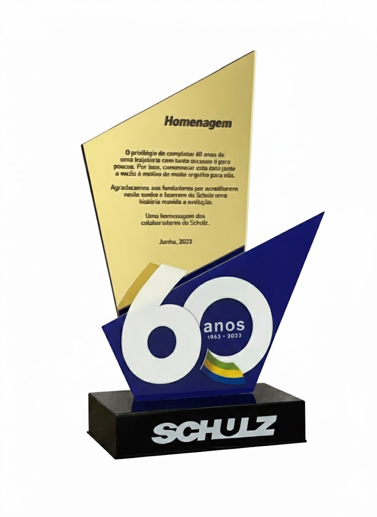 TROFÉU ACRILICO - SCHULZ 60 ANOS