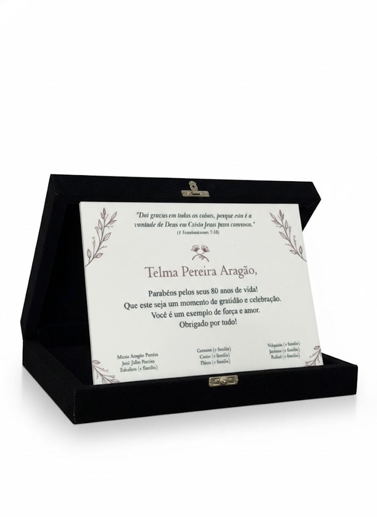 PLACA ACRILICO COM ESTOJO