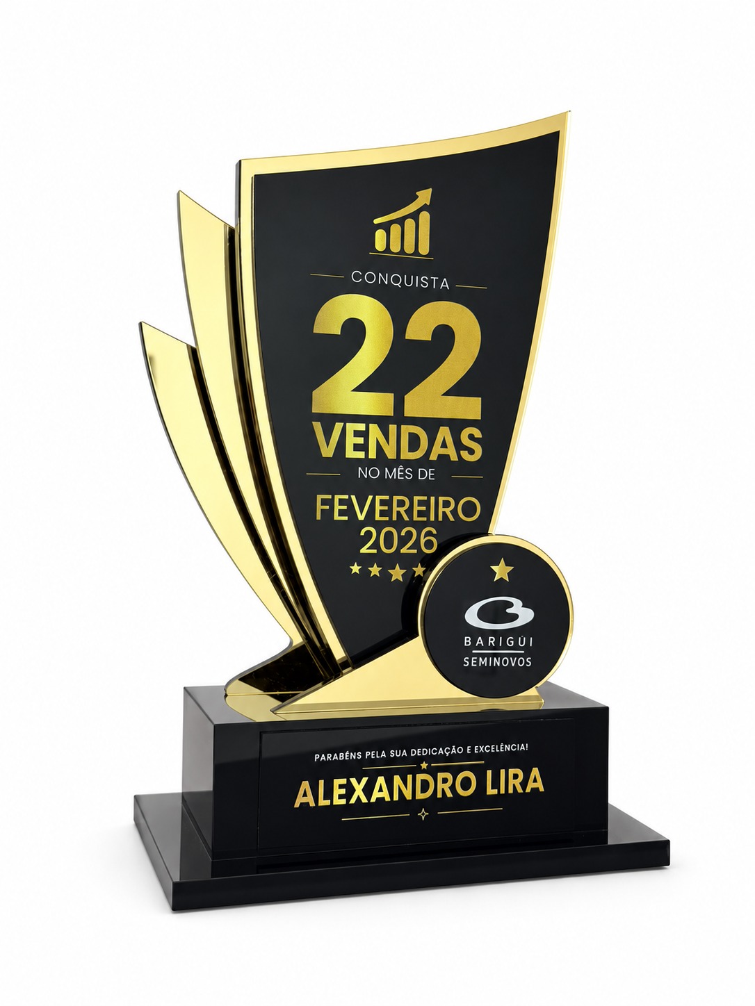 TROFÉU ACRILICO - GRUPO BARIGUI CONQUISTA